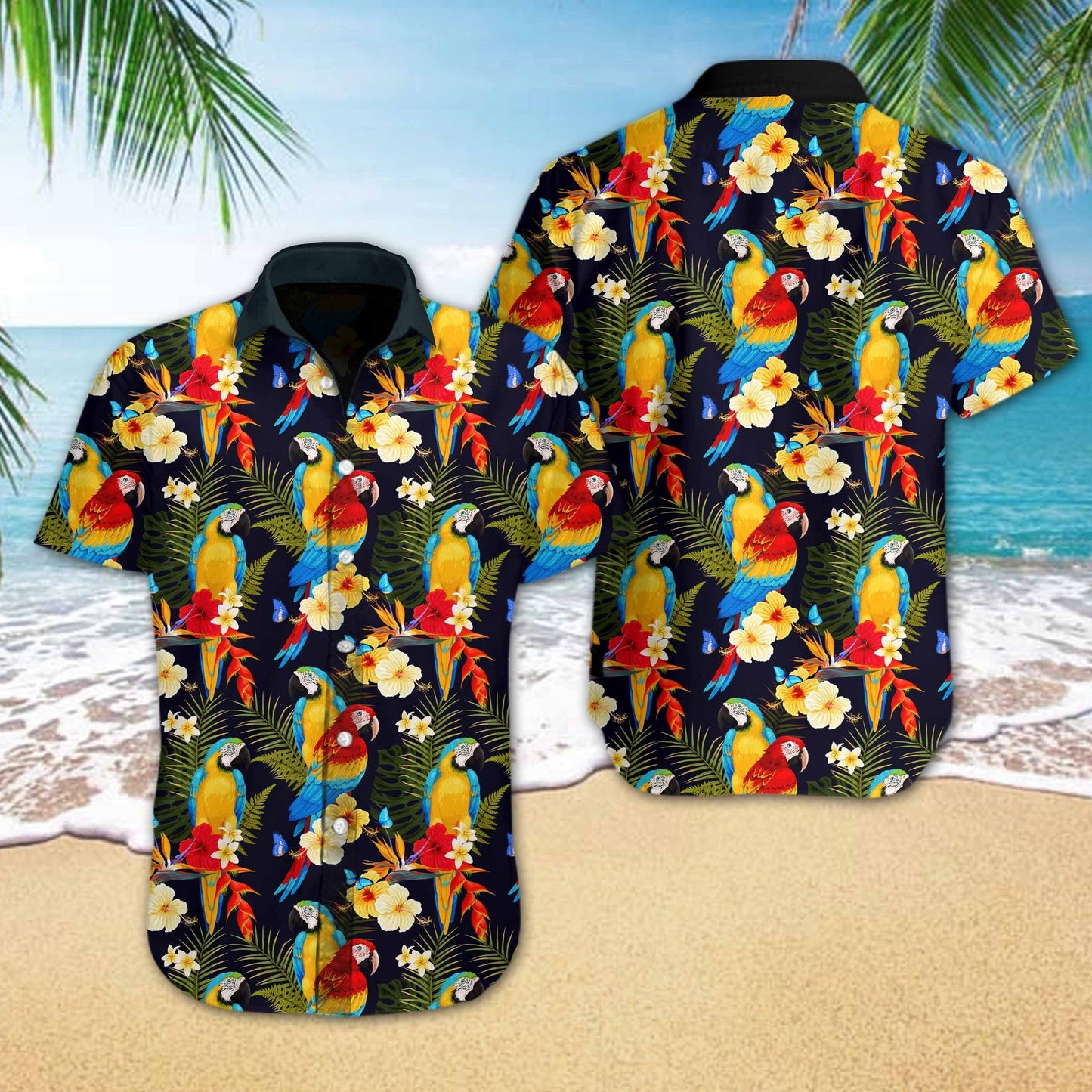 Parrot Flower The Beauty Of Nature Design Hawaiian Shirt, Hawaiian Shirt Gift, Christmas Gift