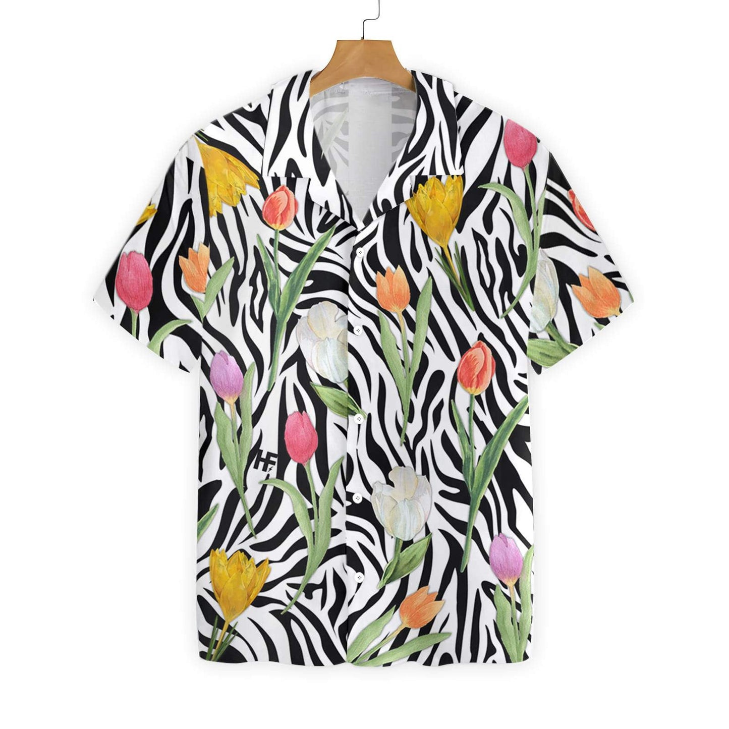 Tulip Zebra Watercolor Painting Art Pattern Hawaiian Shirt,Hawaiian Shirt Gift, Christmas Gift