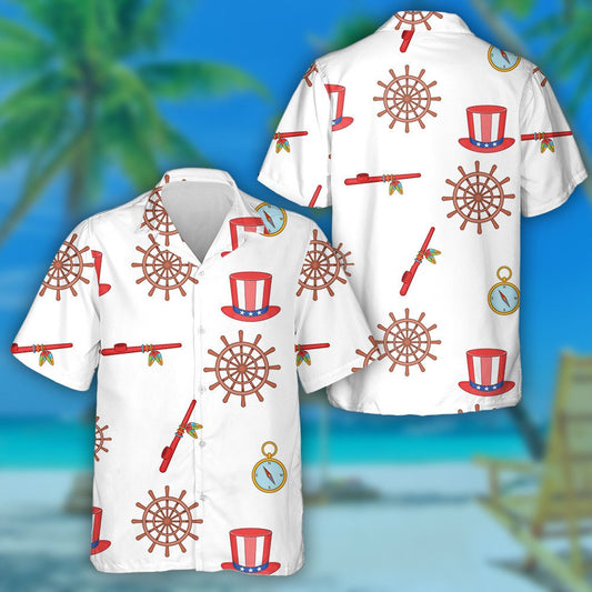 Léaráid Chartúin de Lá Columbus le Léine Haváíach, Compás Agus Hat, Bronntanas Léine Haváíais, Bronntanas Nollag