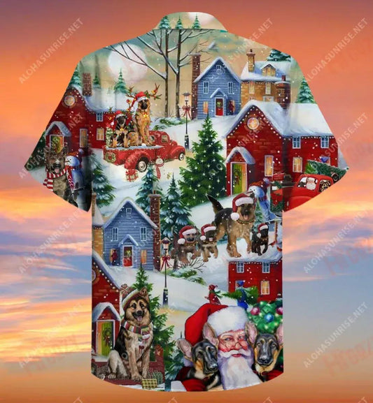 Tá an Nollaig Níos Fearr Le Gearmánaigh Léine Ghearr Haváís Caitheamh aimsire Aloha Shirt Léinte Craicne Haváís Patrún Léine Haváíais, Bronntanas Léine Haváís, Bronntanas Nollag