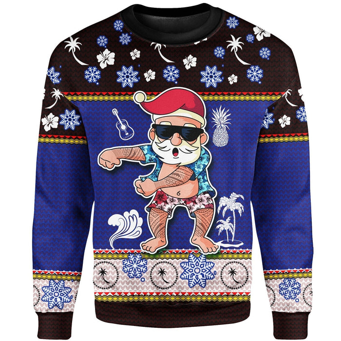 Chuuk Christmas Sweater - Santa Claus Polynesian Tattoo, Christmas Gift, Gift Christmas 2024