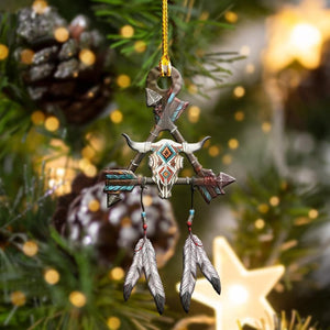Boho Native Feather Native Shape Ornament, Christmas Ornament Gift, Christmas Gift, Christmas Decoration