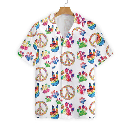 Peace Love Dog Hawaiian Seamless Design Hawaiian Shirt,Hawaiian Shirt Gift, Christmas Gift