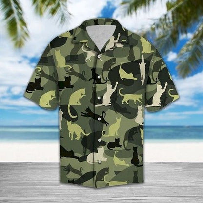 Cat Camo Hawaiian Shirt Summer_Hawaiian Shirt Gift, Christmas Gift