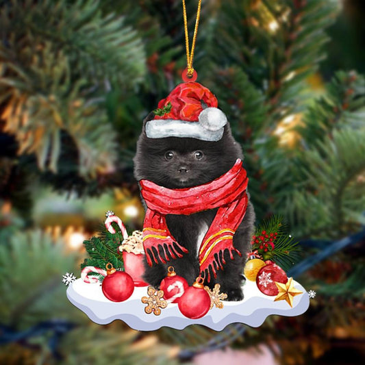 BLACK Pomeranian-Better Christmas Hanging Christmas Plastic Hanging Ornament, Christmas Ornament Gift, Christmas Gift, Christmas Decoration