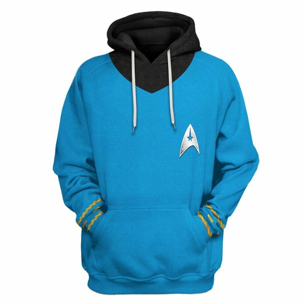 3D Star Trek An tSraith Bhunaidh 1966 1969 Éadaí Cochaillín Tléine Gorm Saincheaptha