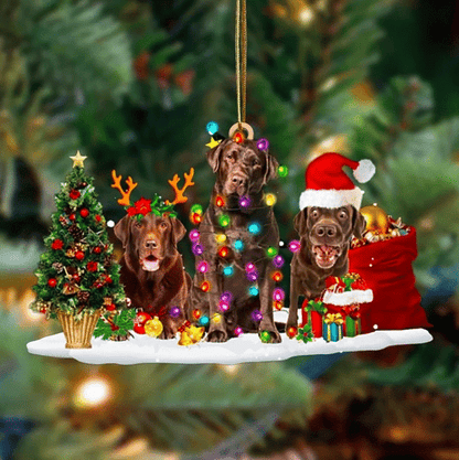 Chocolate Labrador Retriever Christmas Ornament, Christmas Gift, Christmas Decoration