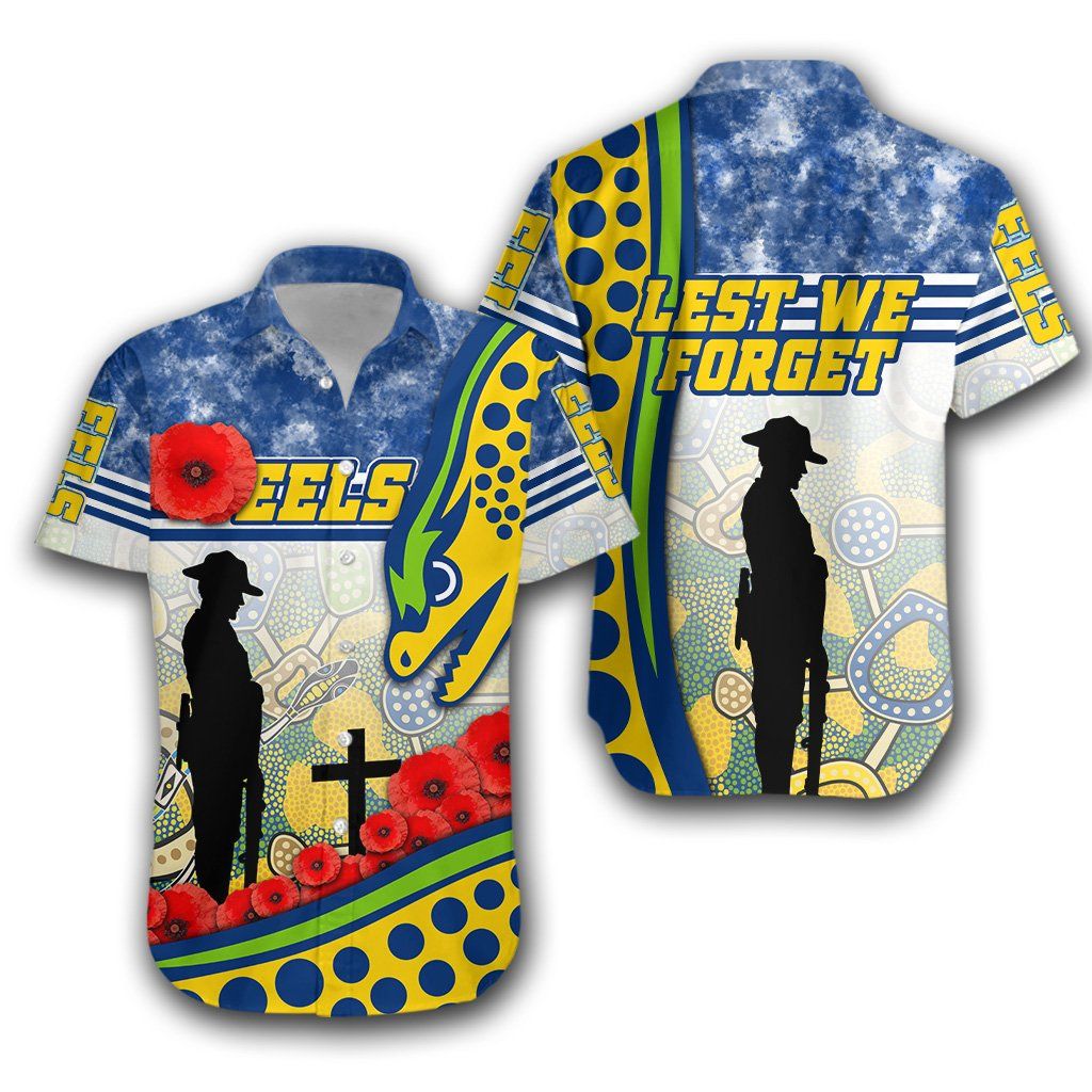 Eels Rugby Hawaiian Aloha Shirt Indigenous Anzac Day Th12 Hawaiian Shorts Beach Short Sleeve_Hawaiian Shirt Gift, Christmas Gift
