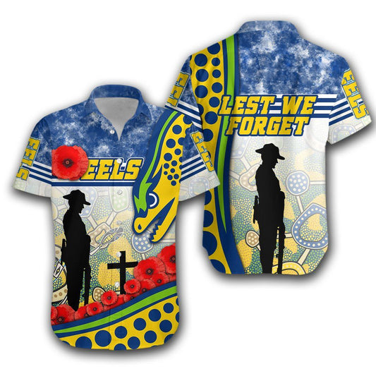Eels Rugby Hawaiian Aloha Shirt Indigenous Anzac Day Th12 Hawaiian Shorts Beach Short Sleeve_Hawaiian Shirt Gift, Christmas Gift