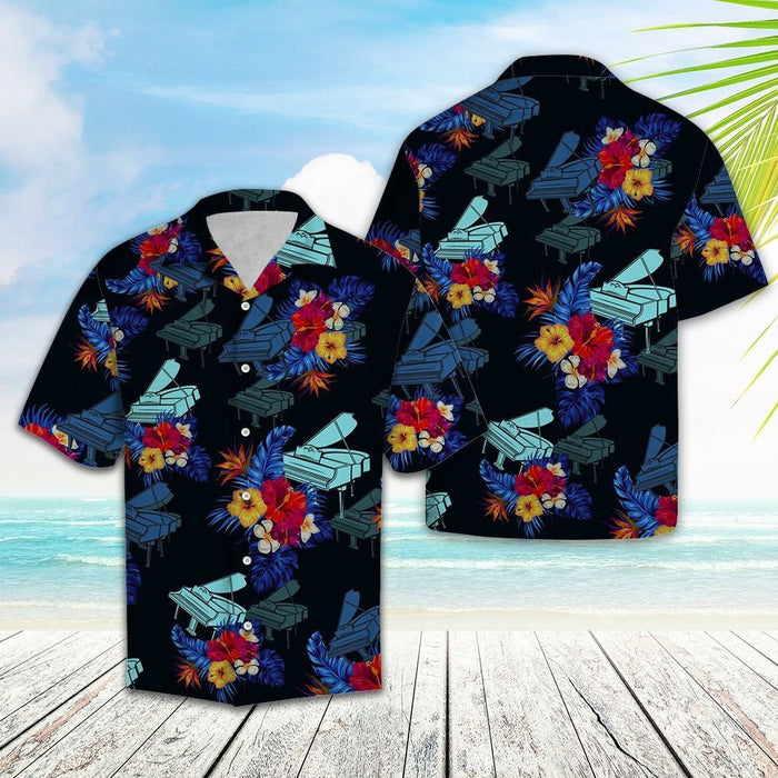 Amazing Piano With Hibiscus Design Hawaiian Shirt, Hawaiian For Gift
