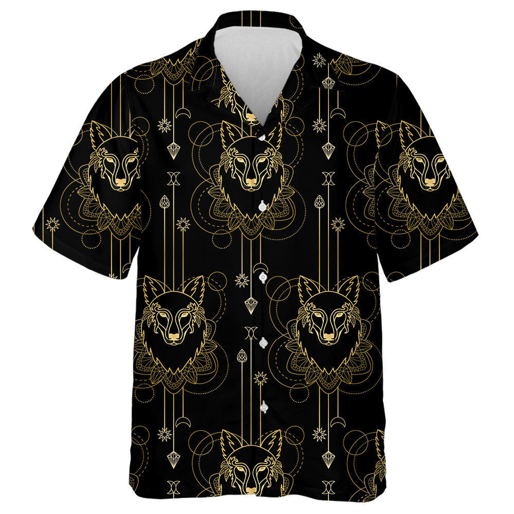 Mac Tíre Óir Agus Eilimintí Geoiméadracha ar Chúlra Dubh Léine Haváís, Bronntanas Léine Haváíais, Bronntanas Nollag