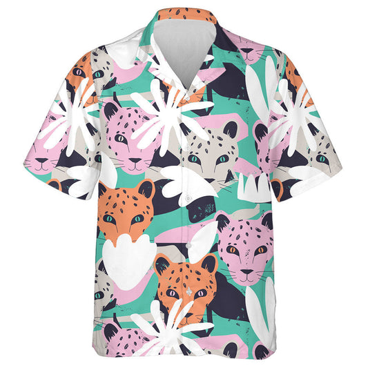Stylish Artistic African Leopard Face In Jungle Hawaiian Shirt, Hawaiian Shirt Gift, Christmas Gift