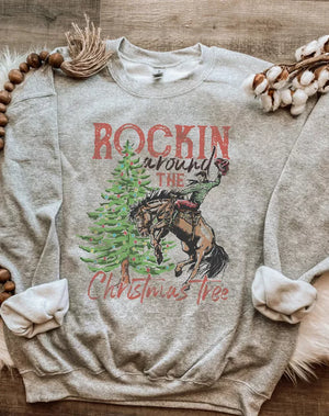 Rockin Around the Christmas Tree Sweatshirt, Christmas Shirt, Christmas Sweatshirt Cute, Christmas Winter Sweatshirt