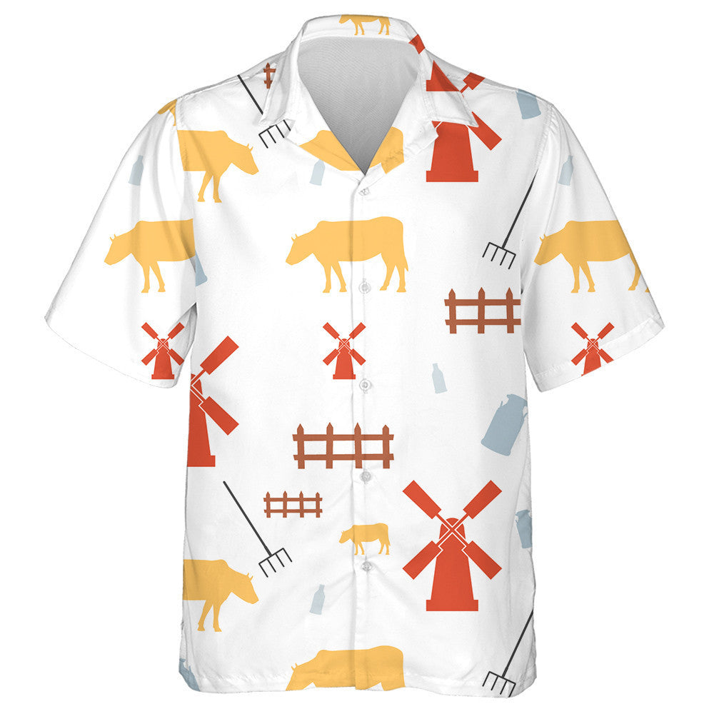Moo Cows At Night With Moon And Star Hawaiian Shirt, Hawaiian Shirt Gift, Christmas Gift