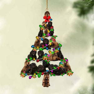 Barbet-Christmas Tree Lights-Two Sided Christmas Plastic Hanging Ornament, Christmas Ornament Gift, Christmas Gift, Christmas Decoration