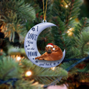 Rhodesian Ridgeback I Love You To The Moon And Back Christmas Ornament,Christmas Decoration