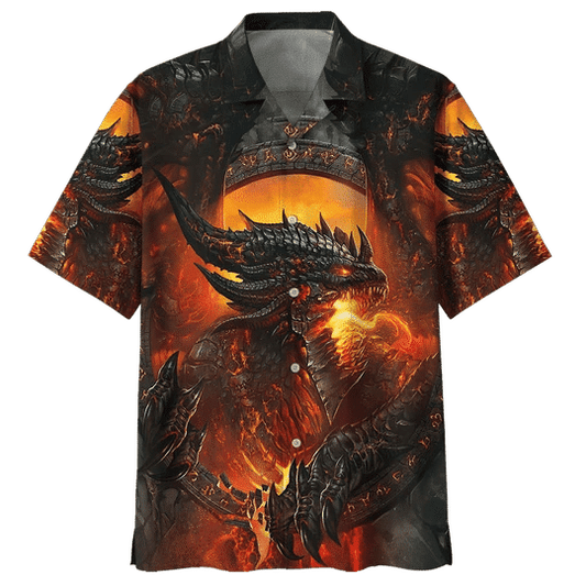 Léine Haváí Ornáideach Dragon na hÁise Dóiteáin, Bronntanas Léine Haváise, Bronntanas Nollag