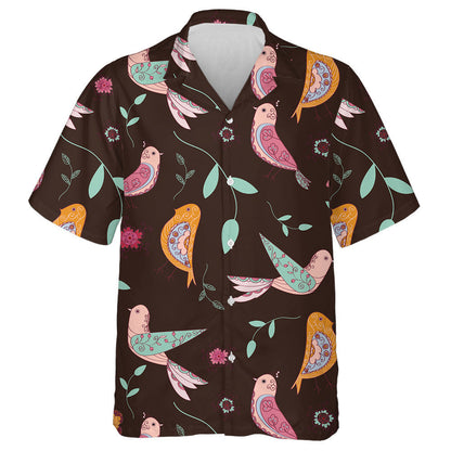 Funny Colored Birds With Flower And Leaf Hawaiian Shirt, Hawaiian Shirt Gift, Christmas Gift