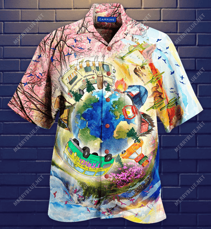 Camping Around The World Hawaiian Shirt_ Hawaiian Shirts -Hawaiian Shirt Gift, Christmas Gift
