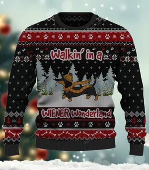 Dachshund Wiener Wonderland Ugly Christmas Sweater 3D All Over Print, Christmas Gift, Gift Christmas 2024