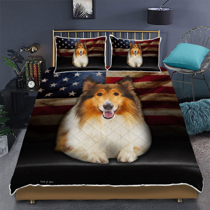 Rough collie Dog Quilt Bedding Set  Bedroom Set Bedlinen 3D,Bedding Christmas Gift,Bedding Set Christmas