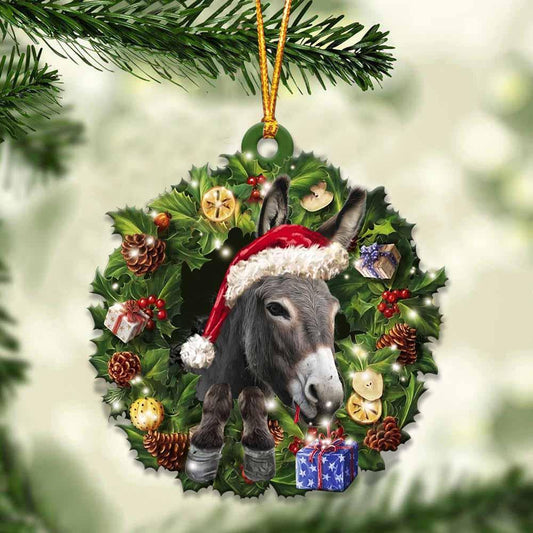 Donkey and Christmas gift for her gift for him gift for Donkey lover ornament, Christmas Gift,Christmas Decoration