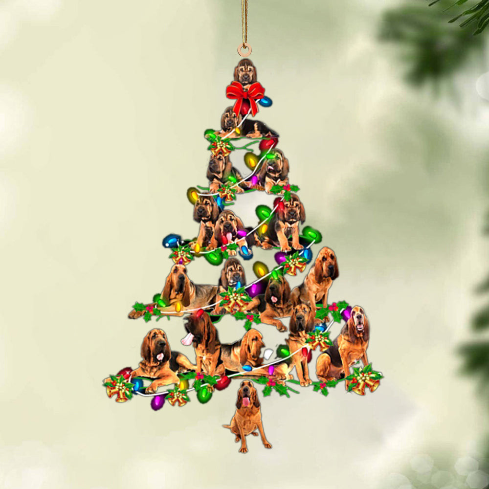 Bloodhound - Soilse Crann Nollag - Ornáid Crochta Plaisteach Nollag Dhá Thaobh, Bronntanas Ornáide Nollag, Bronntanas Nollag, Maisiú Nollag