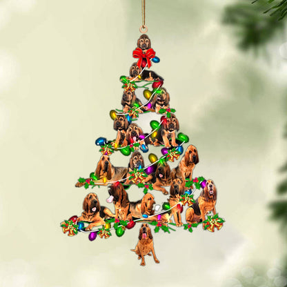 Bloodhound - Soilse Crann Nollag - Ornáid Crochta Plaisteach Nollag Dhá Thaobh, Bronntanas Ornáide Nollag, Bronntanas Nollag, Maisiú Nollag