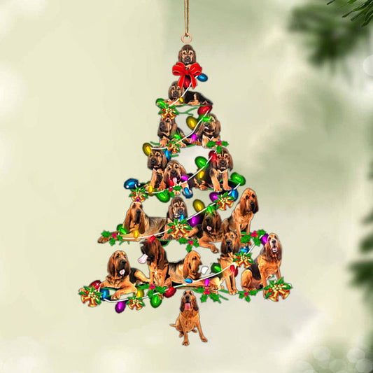 Bloodhound - Soilse Crann Nollag - Ornáid Crochta Plaisteach Nollag Dhá Thaobh, Bronntanas Ornáide Nollag, Bronntanas Nollag, Maisiú Nollag