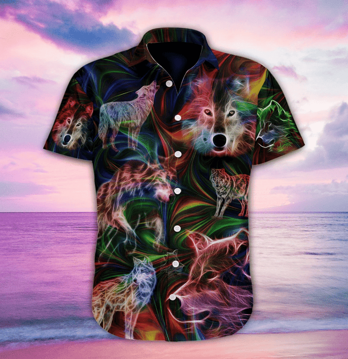 Ancestor Animal Wolf Fantasy Design Hawaiian Shirt, Hawaiian For Gift