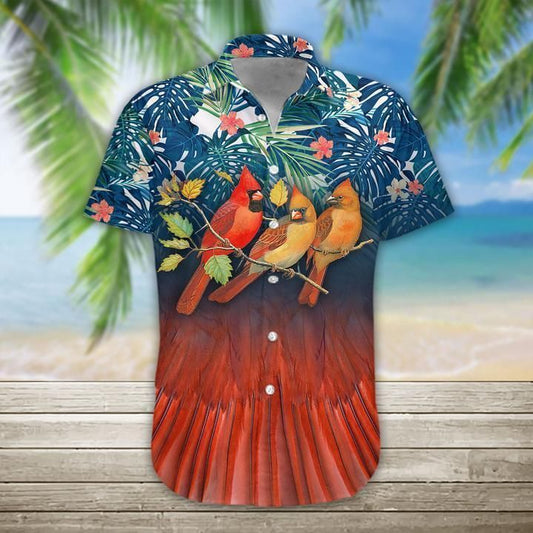 Cardinal Bird Hawaiian Shirt_Hawaiian Shirt Gift, Christmas Gift