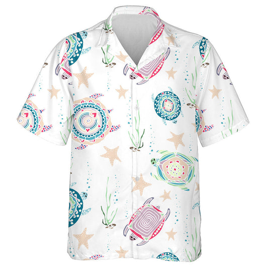 Ornament Decorative Colored Shell Turtles Swimming Hawaiian Shirt,Hawaiian Shirt Gift, Christmas Gift