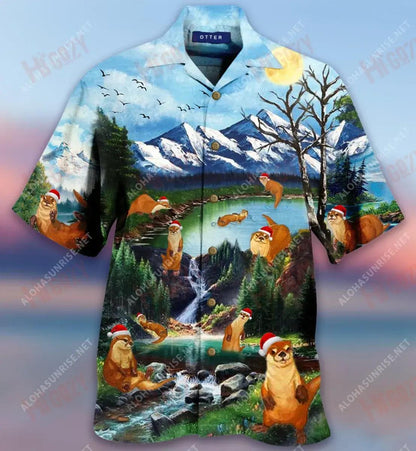 Nollaig Shona Ó Taobh an Dobharchú Léine Gearr haváís Samhraidh T Léinte haváíais Léine Oirbheartaíochta haváíais Patrún Léine Haváís, Bronntanais Léine haváí, Bronntanas Nollag