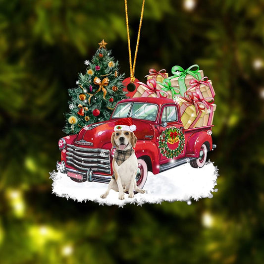 Cute Beagle Christmas Ornament – Vintage Truck Holiday Tree Decoration for Dog Lovers