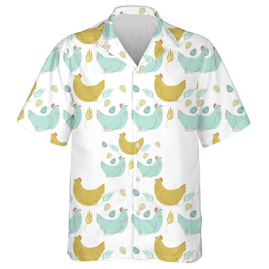 Beautiful Chicken Egg And Palm Leaves Hawaiian Shirt, Hawaiian For Gift