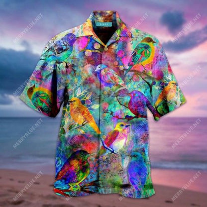 Colorful Birds Unisex Hawaiian Shirt, Hwaiian For Gift