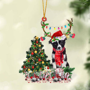 Border Collie-Christmas Tree Gift Hanging Christmas Plastic Hanging Ornament, Christmas Ornament Gift, Christmas Gift, Christmas Decoration