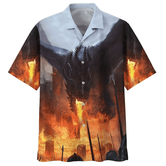 Flame Of Dragon Background Design Hawaiian Shirt,Hawaiian Shirt Gift, Christmas Gift