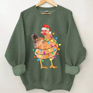 Chicken Christmas Sweatshirt, Christmas Sweatshirt, Christmas Shirt, Christmas Sweatshirt Cute, Christmas Winter Sweatshirt