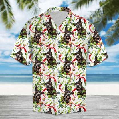 Donkey Chili Pattern White Theme Hawaiian Shirt,Hawaiian Shirt Gift, Christmas Gift