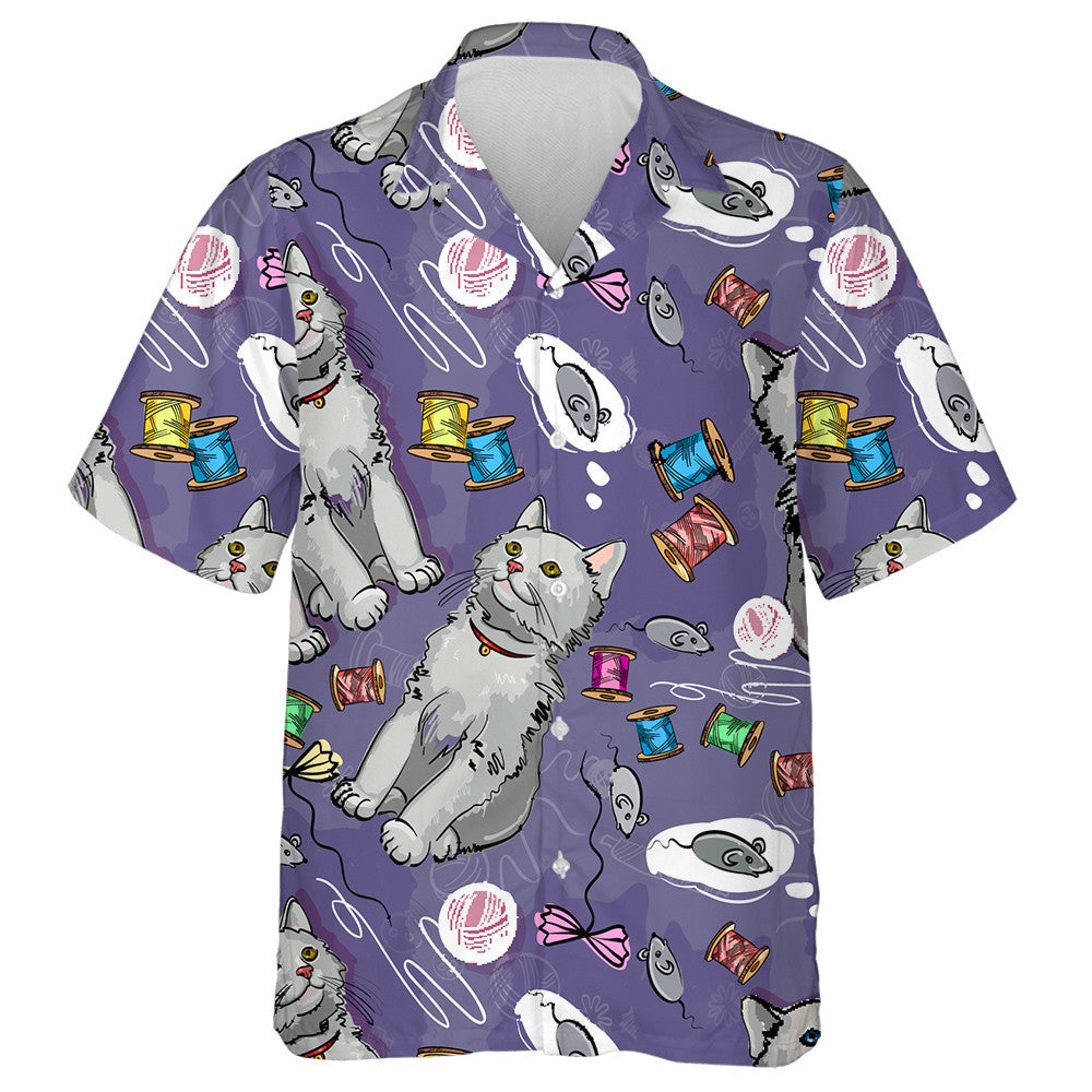 Cheerful Kittens Cat Dreams Of A Mouse Hawaiian Shirt, Hawaiian Shirt Gift, Christmas Gift