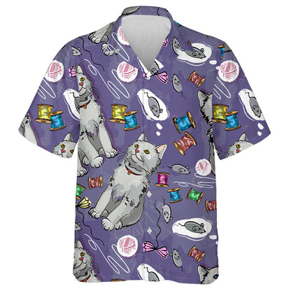 Cheerful Kittens Cat Dreams Of A Mouse Hawaiian Shirt, Hawaiian Shirt Gift, Christmas Gift