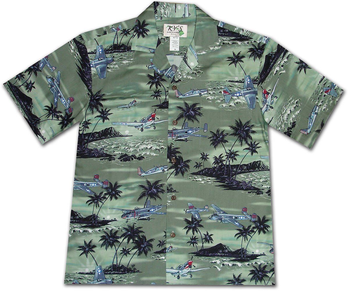 Wingman Green Haváís Aloha Shirt Shorts Haváís Beach Short Muinchille, Bronntanas Léine Haváís, Bronntanas Nollag