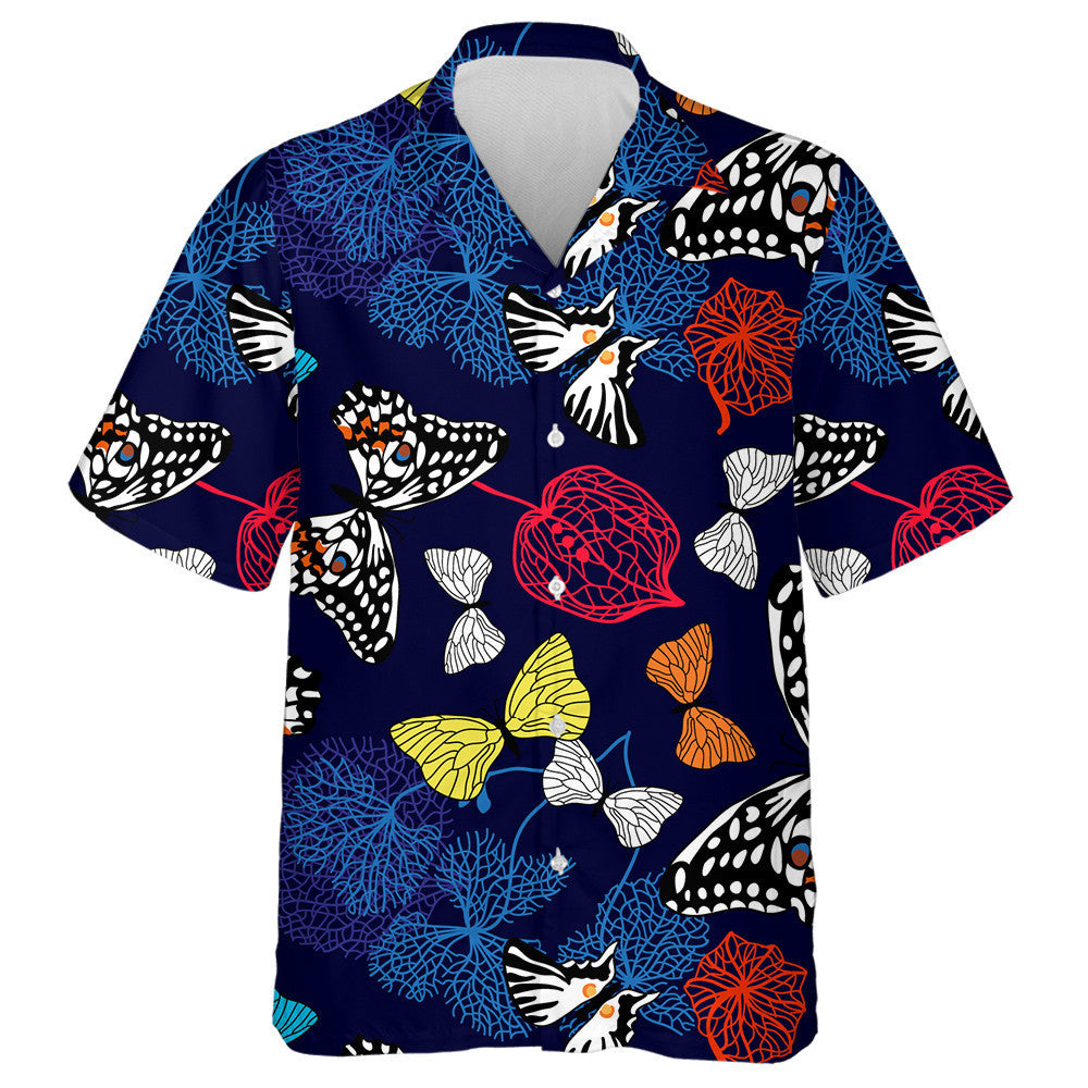Theme Mystical Colorful Autumn Butterfly With Nature Hawaiian Shirt, Hawaiian Shirt Gift, Christmas Gift