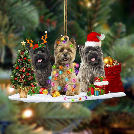 Cairn Terrier-Christmas Dog Friends Hanging Christmas Plastic Hanging Ornament, Happy Christmas Ornament, Christmas Gift, Christmas Decoration