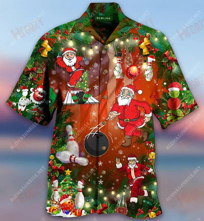 An bhfuil tú ag iarraidh Babhláil Aonair Le Daidí na Nollag Léine Gearr Haváís Muinchille Aigéin Léinte Haváís Saincheaptha Léinte Haváís do Mhná, Bronntanas Léine Haváís, Bronntanas Nollag