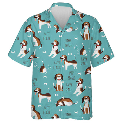 Playing With Beagle Dogs On Blue Hawaiian Shirt,Hawaiian Shirt Gift, Christmas Gift