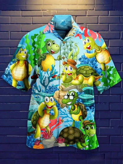 Collar Beach Hawaiian Aloha Shirt Unisex Shorts Sleeve Colorful, Hwaiian For Gift