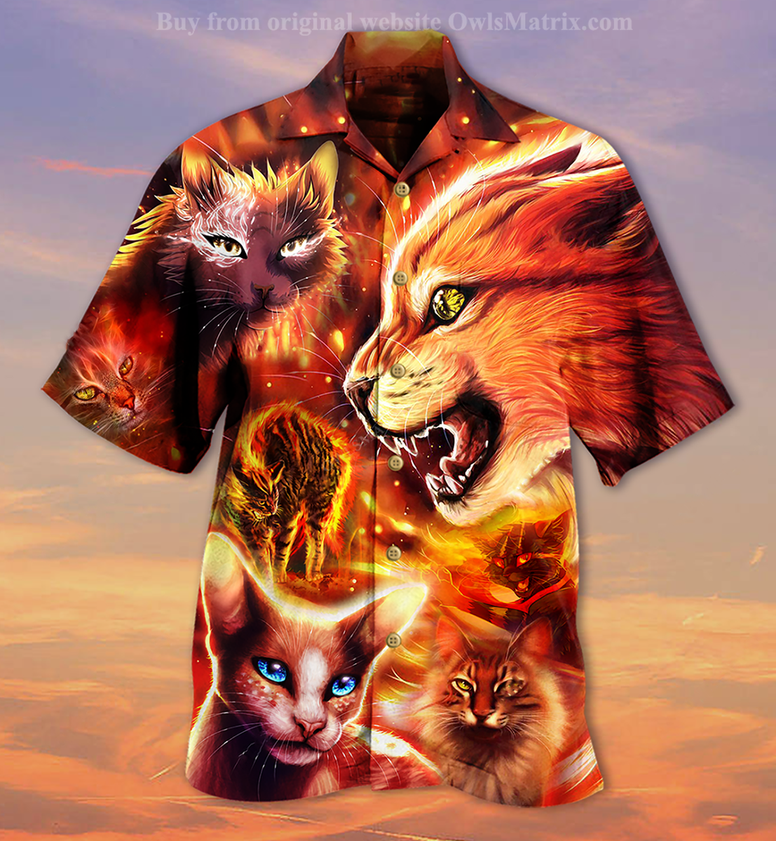 Cats Play Fire - Hawaiian Shirt, Hwaiian For Gift