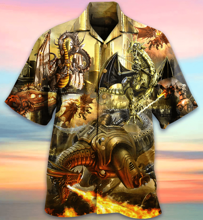 Dragon Metal Awesome Background Design Hawaiian Shirt,Hawaiian Shirt Gift, Christmas Gift
